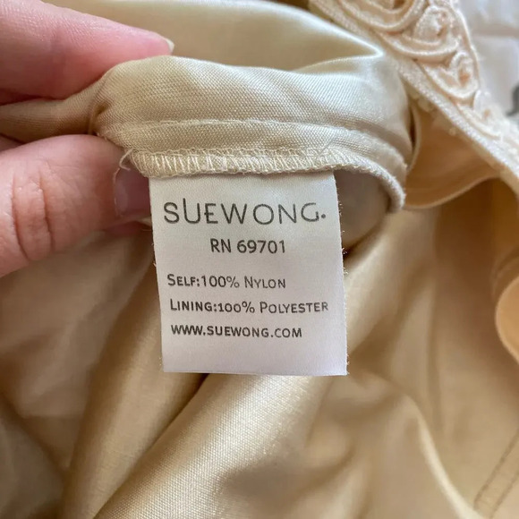 Vintage SUE WONG Nocturne Ivory Cream Lace Sheath Dress Cocktail Party Size 4 - Picture 9 of 10